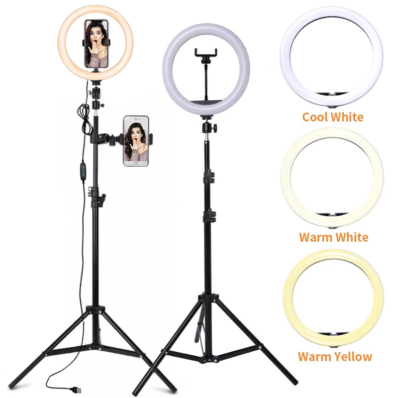 Photography Lighting System - Lampu Cincin Selfie LED 6/10/12 Inci,