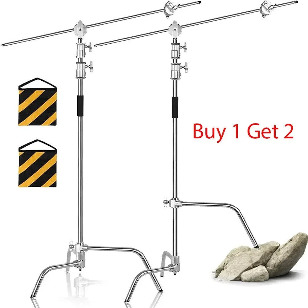 Photography Lighting Meter - Kit Penyangga Lampu Stainless Steel Cross