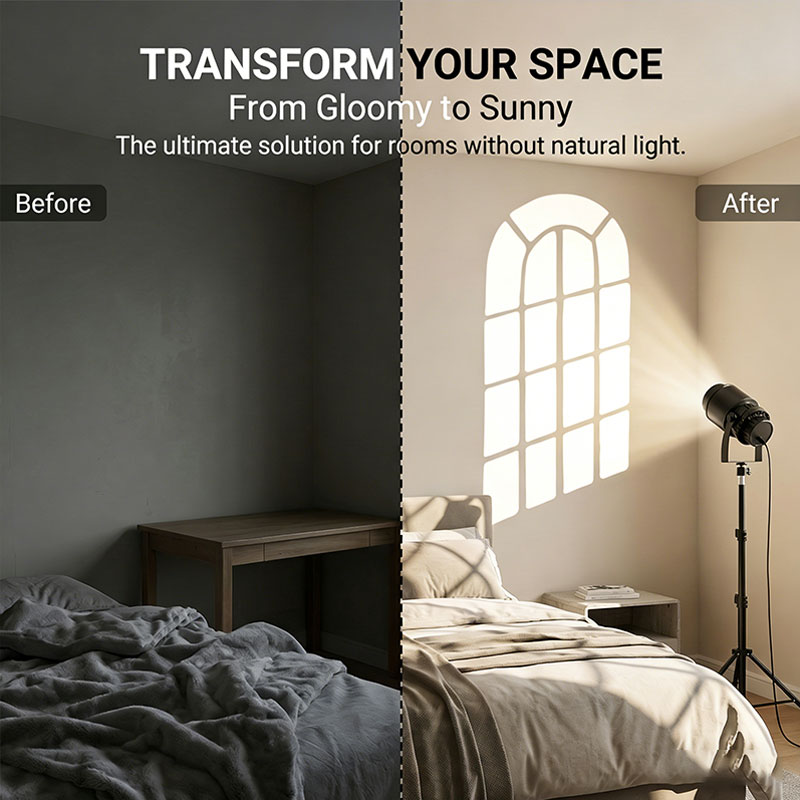 Photography Lighting No Shadows - Lampu Proyeksi Jendela Virtual 15W LED,