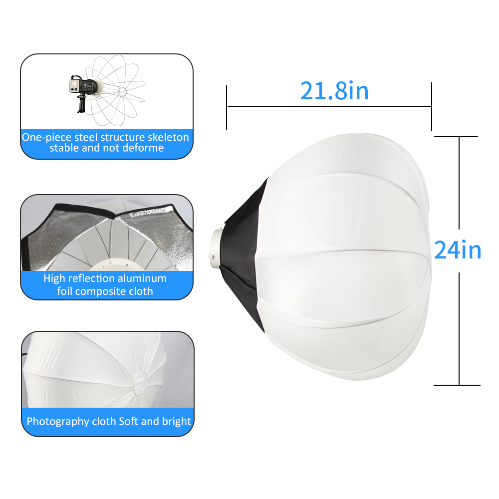 Globe Modifier Round - Softbox Globe Lantern 65cm, Mount Bowens