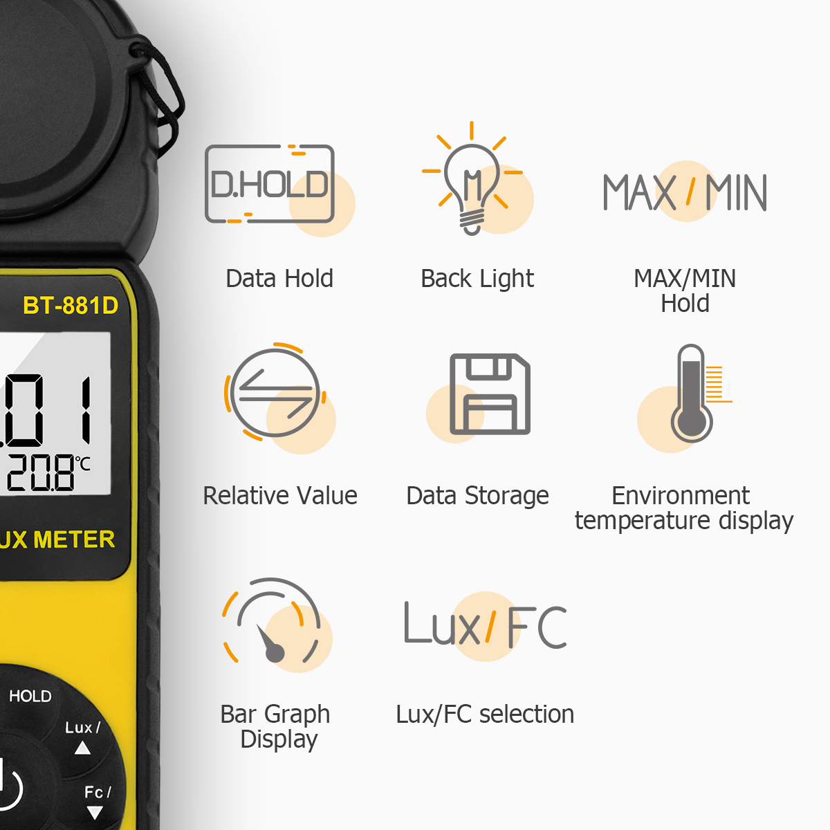 Pengukur Lux Digital 400.000 L - Photography Lighting Meter ulasan dan harga