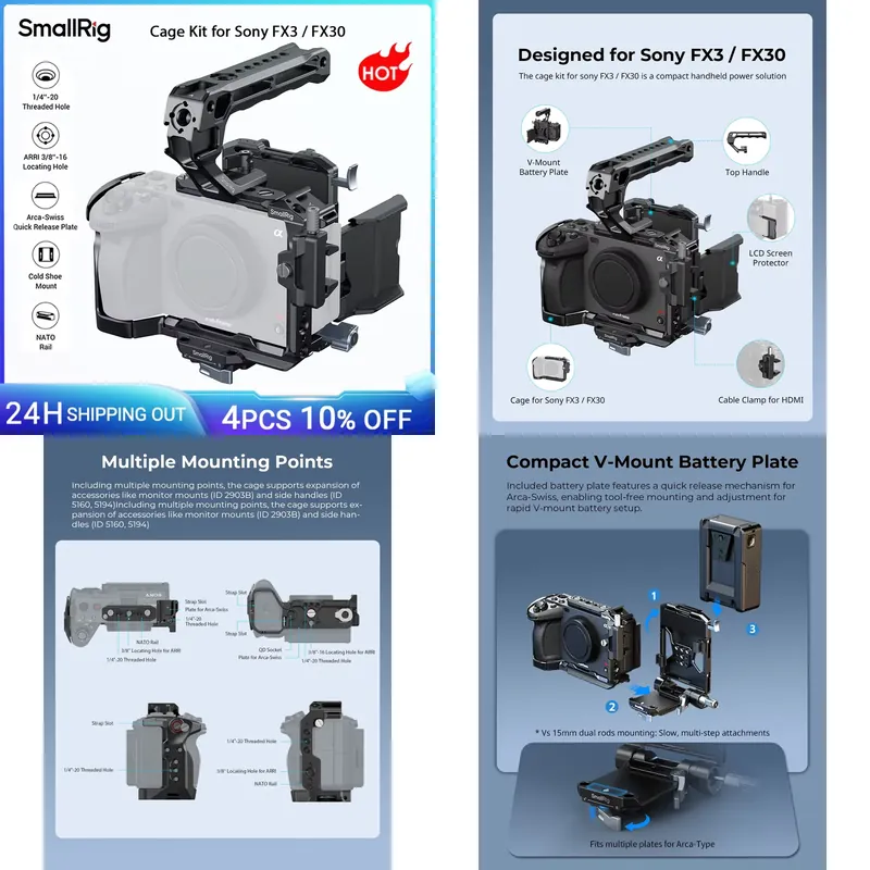 Brand For SmallRig FX30 Cage K - V Mount Battery ulasan dan harga