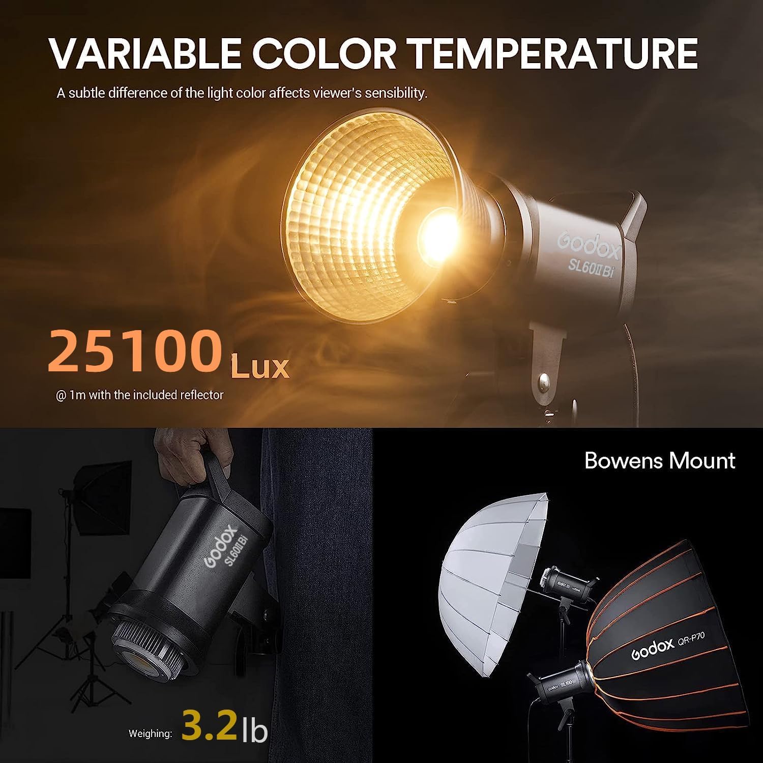 Godox SL60IID SL60IIBi 75W Lam - Photography Lighting System ulasan dan harga