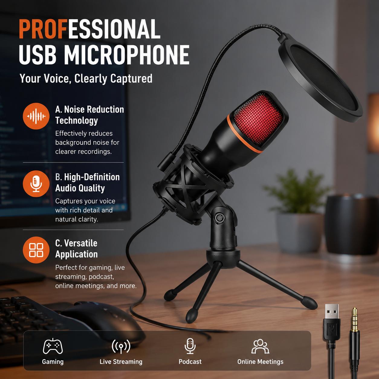 Kit Mikrofon Kondensor Kardioi - Photography Lighting System ulasan dan harga