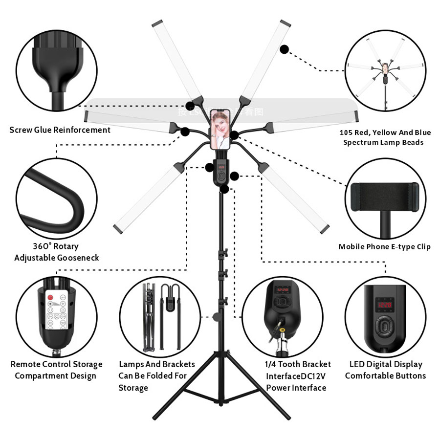 Lampu sorot LED dua warna, lam - Photography Lighting No Shadows ulasan dan harga